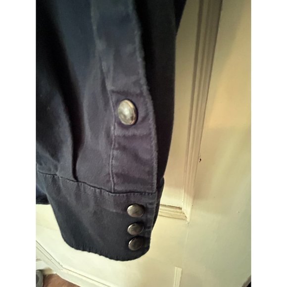 BLUE Ranchwear Men's Heavy Twill Long Sleeve‎ Snap Western Rodeo Shirt M - Picture 8 of 12